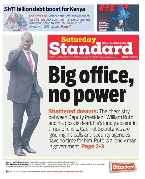 Standard newspaper - Today's Standard. 2024 The Standard, The Standard Newspapers Publishing Ltd. Contact Us